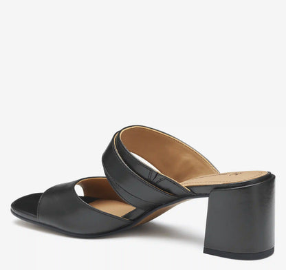 Everly Buckle Slide - Black Calfskin