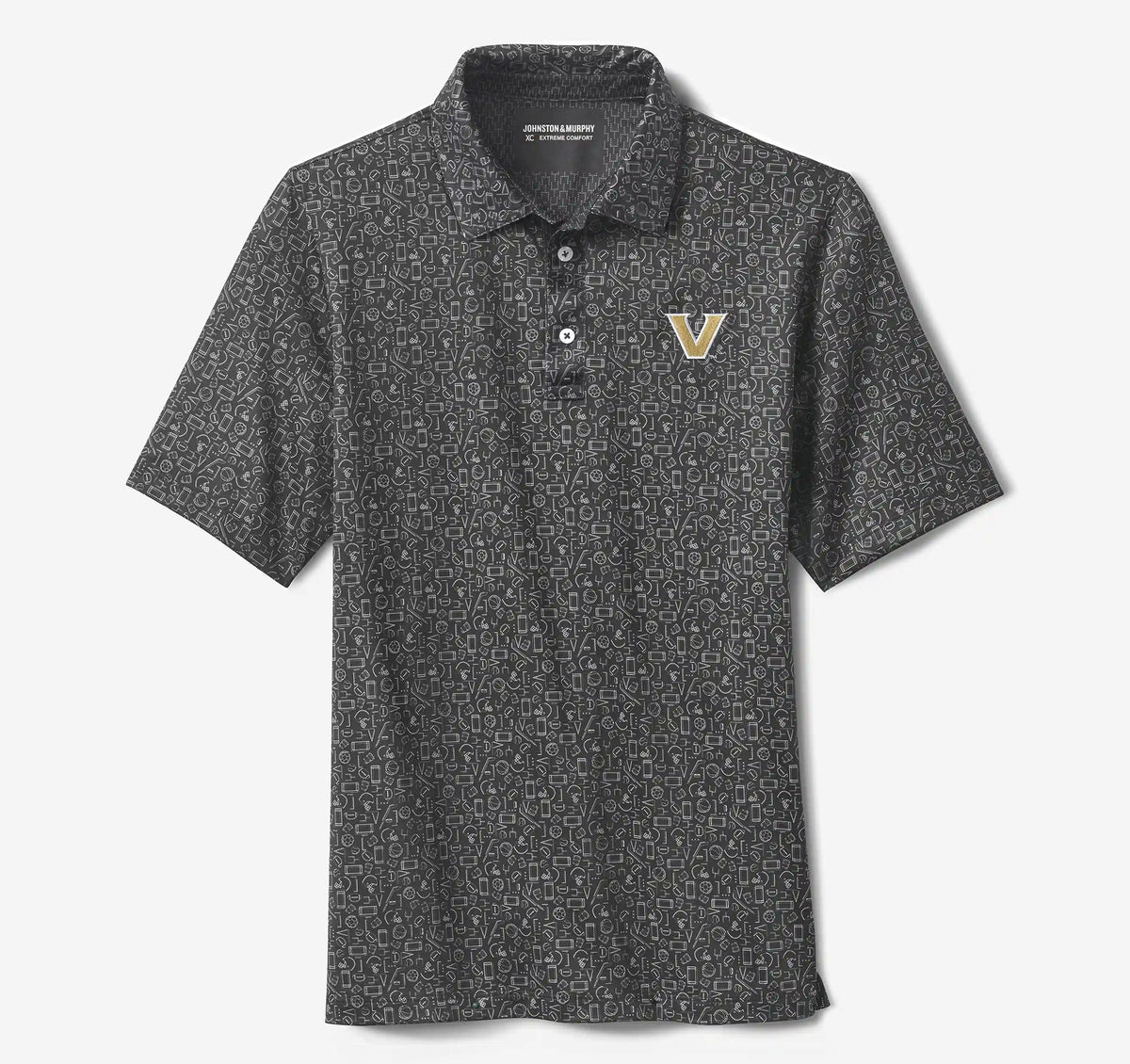 Collegiate XC+­™ Multi Sport Print Polo - Vanderbilt University - Black