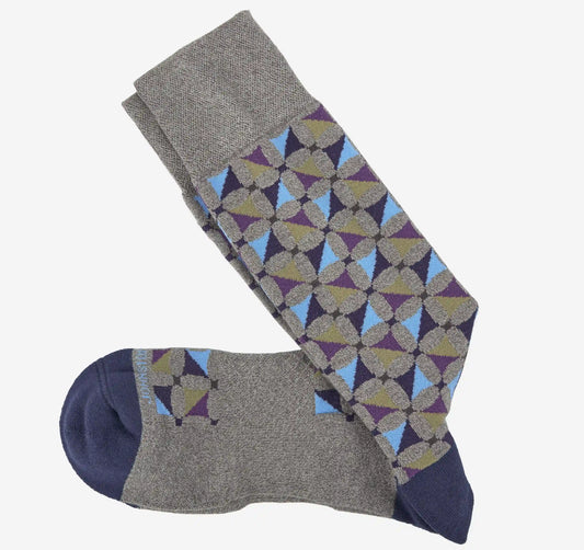 First in Comfort Socks - Gray Multi Geo