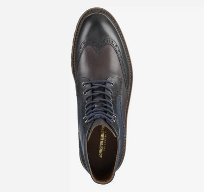 Dudley Lug Wingtip Boot - Navy Multi Hand-Stained Calfskin