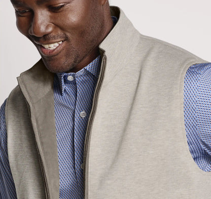 Faux-Suede Reversible Vest - Tan/Tan Knit