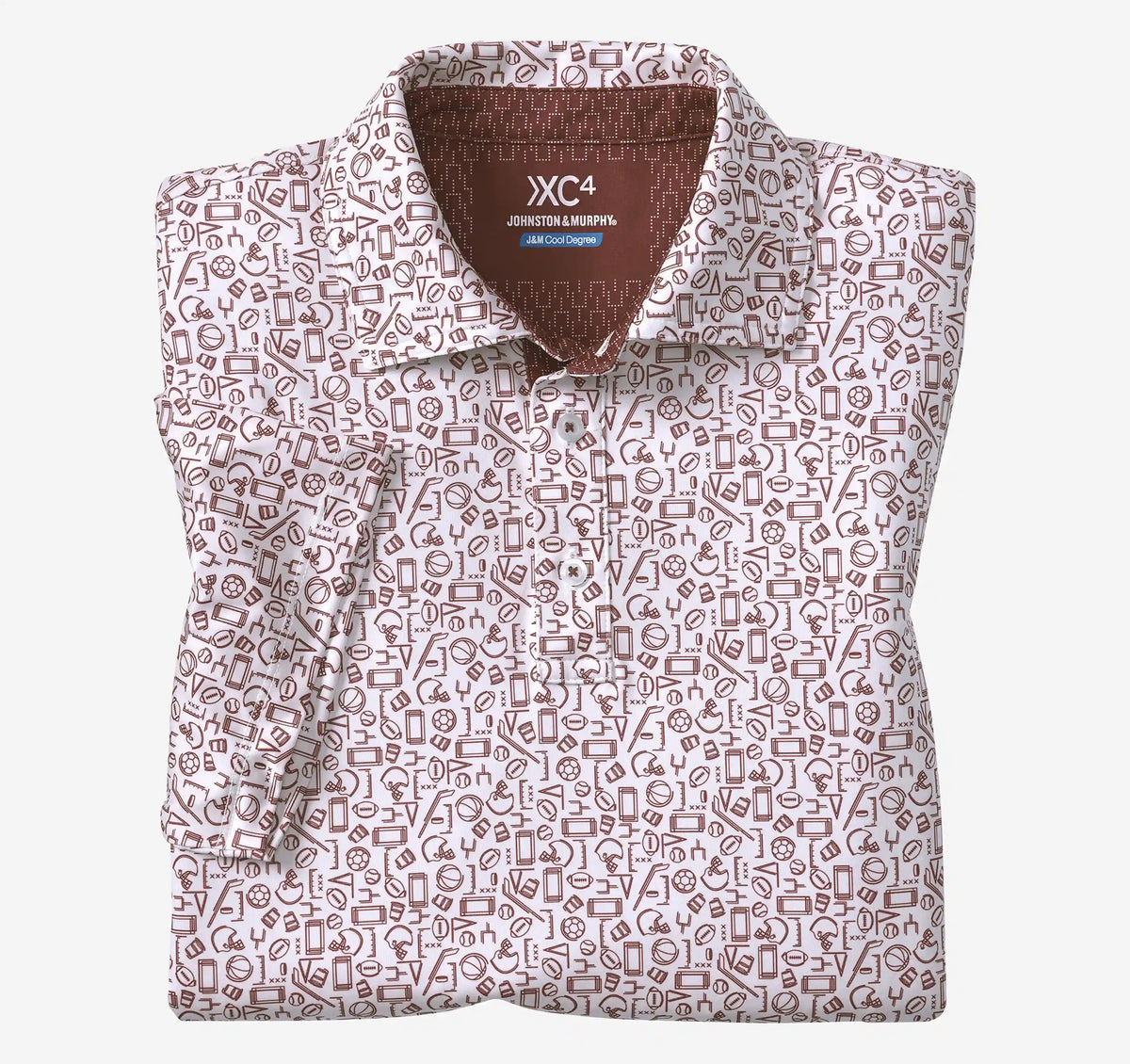 Game Day XC+™ Multi-Sport Print Polo - Burgundy