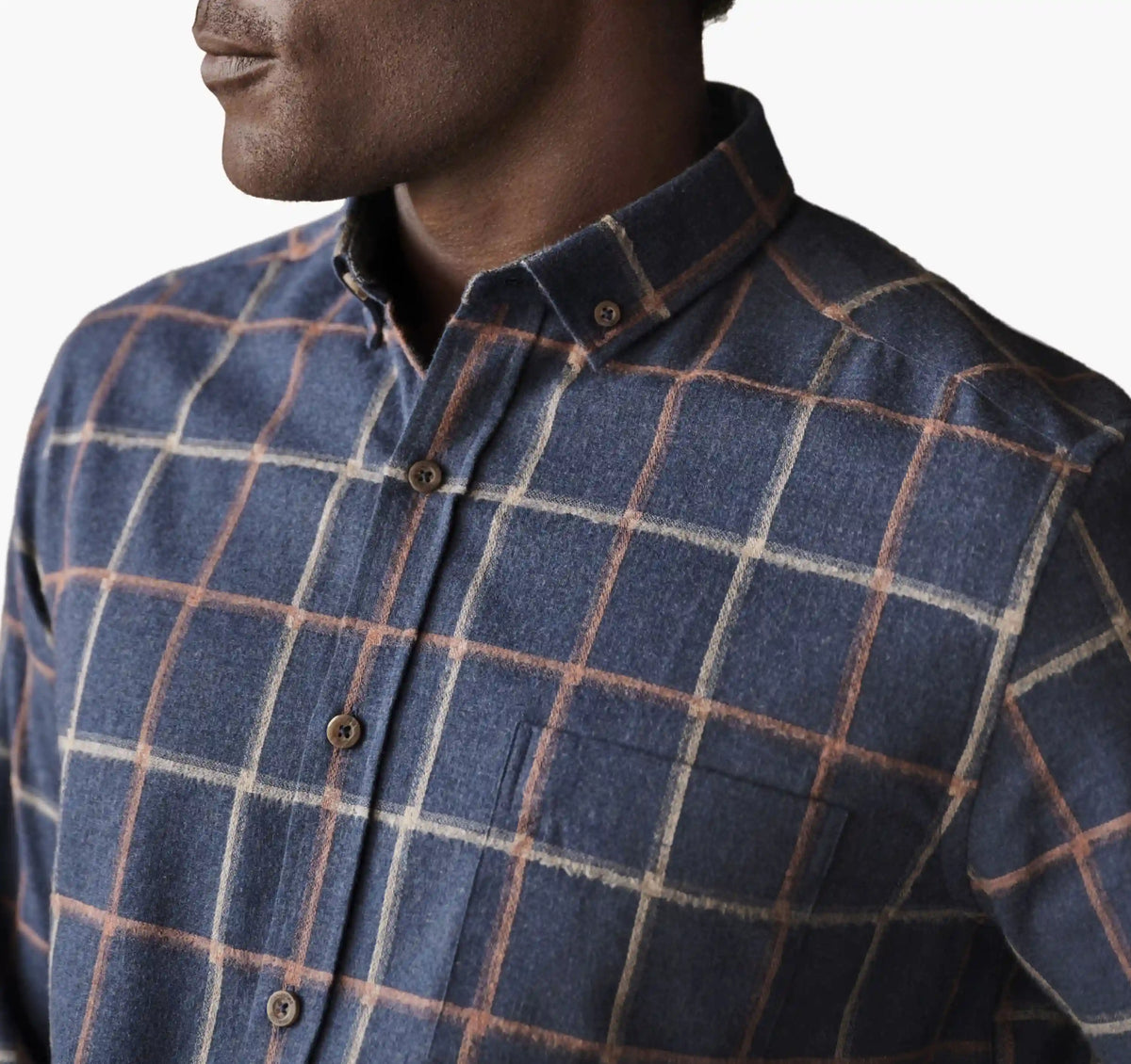 Neal Heathered Shirt - Blue Multi Two-Tone Windowpane