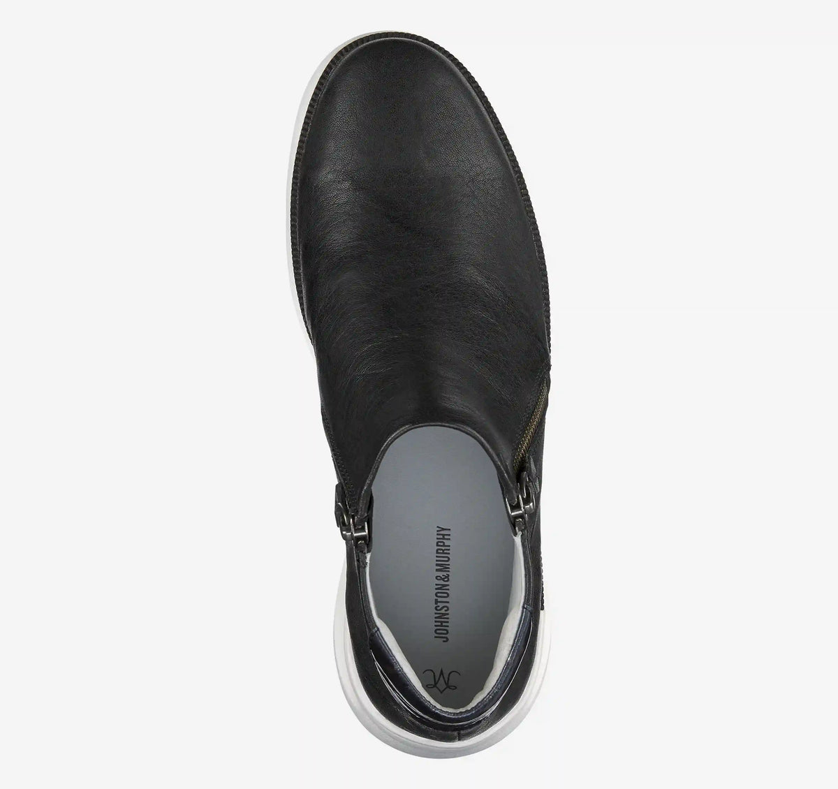 Emery Zip Bootie - Black Italian Washed Sheepskin