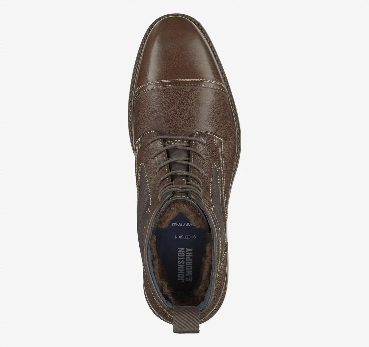XC Flex® Raleigh Cap Toe Shearling Boot - Mahogany Full Grain/Shearling