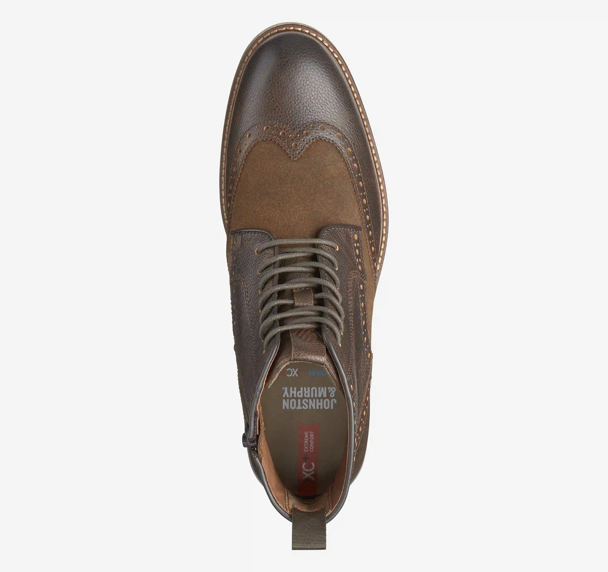 XC+™ Durham Wingtip Boot - Brown Waterproof Full-Grain Leather/Waxed Suede