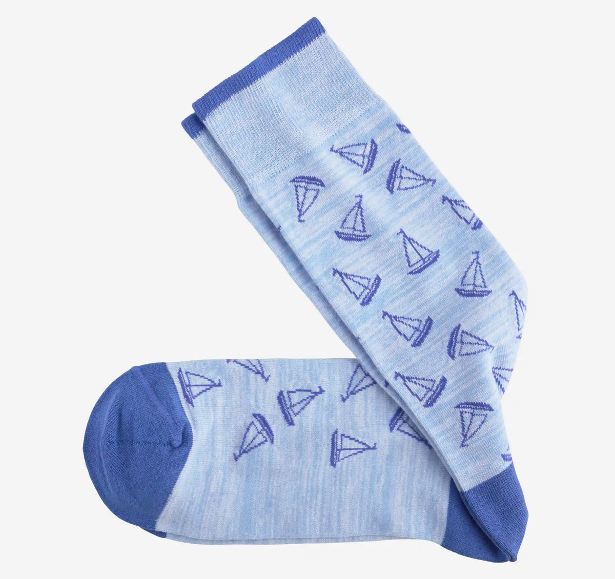 Space Dyed Socks - Light Blue Sailboats