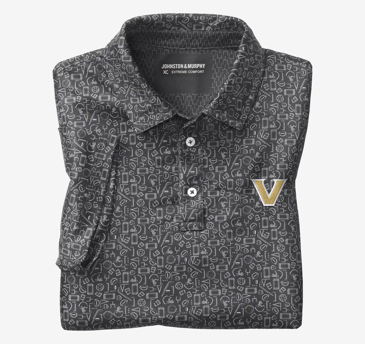 Collegiate XC+­™ Multi Sport Print Polo - Vanderbilt University - Black