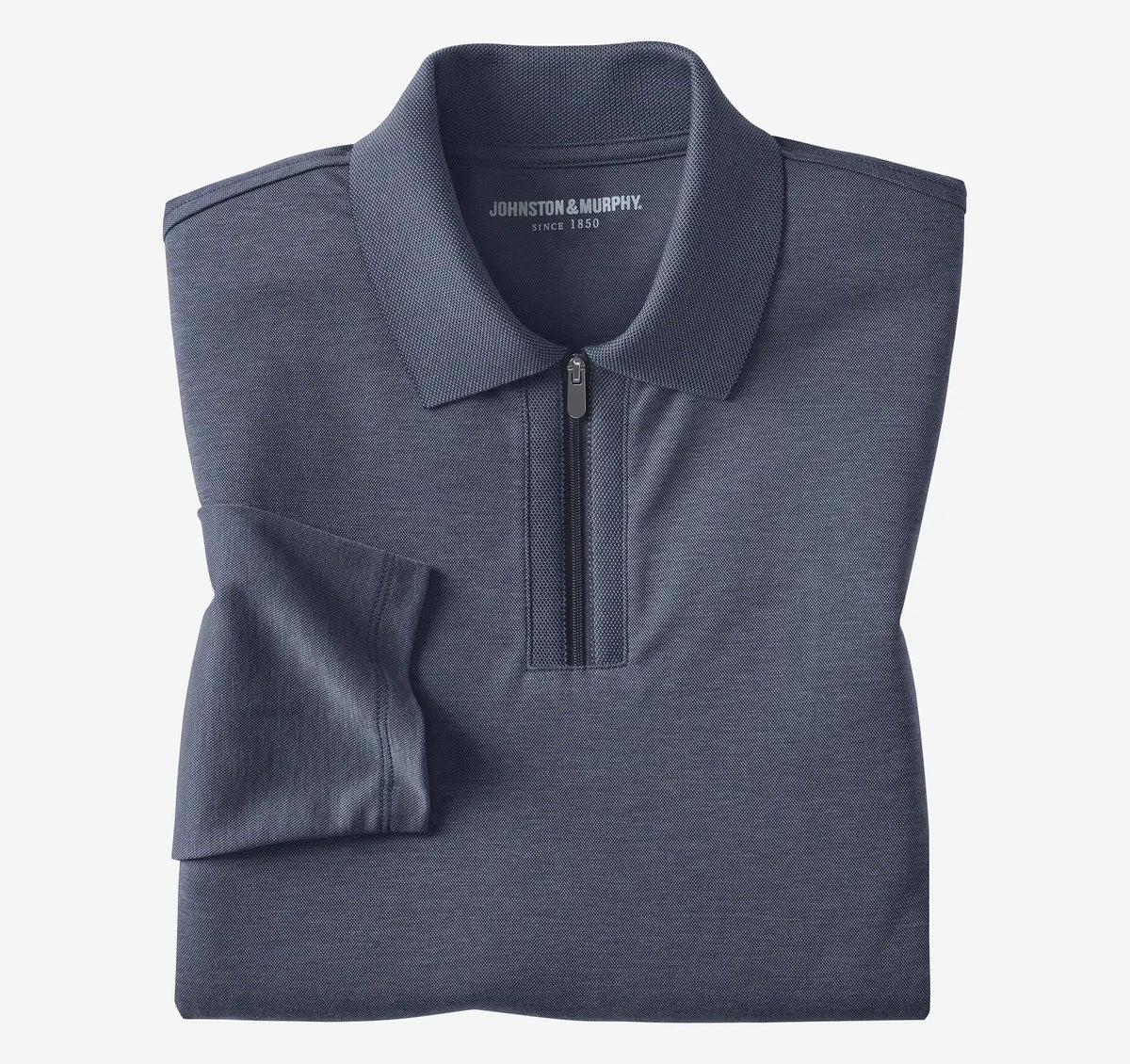 Cochran Long-Sleeve Zip Polo - Steel Blue