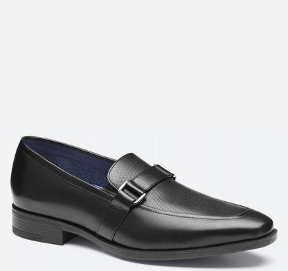 Gibbons Embossed Bit Loafer - Black Full-Grain Leather