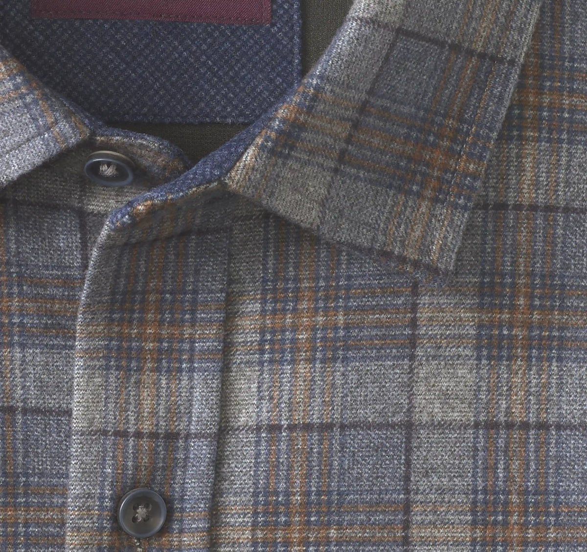Eason Knit Shirt - Gray/Blue Plaid