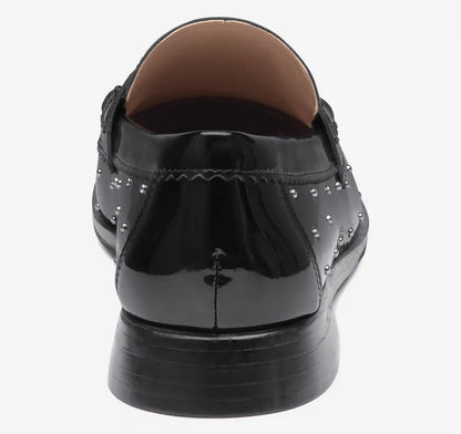 Gillian Studded Penny Loafer - Black Patent Leather