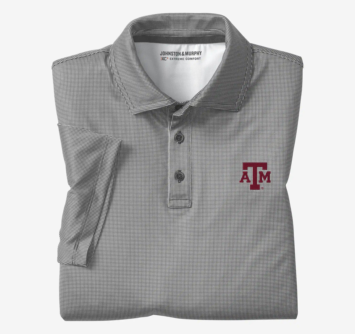 Collegiate XC+™ Gingham Polo - Texas A&M - Black Shirt