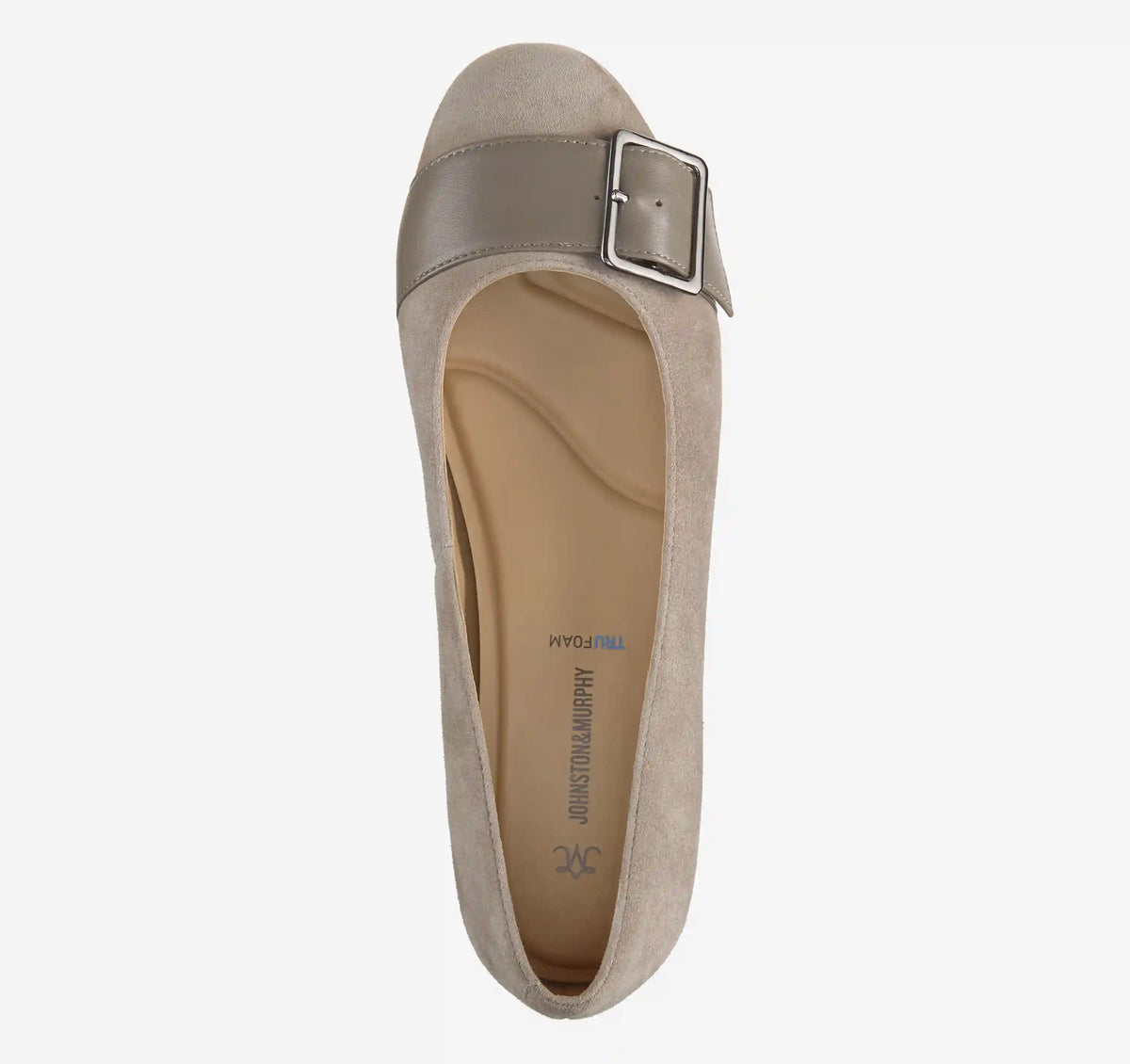 Claire Belted Flat - Taupe Kid Suede/Glove Leather