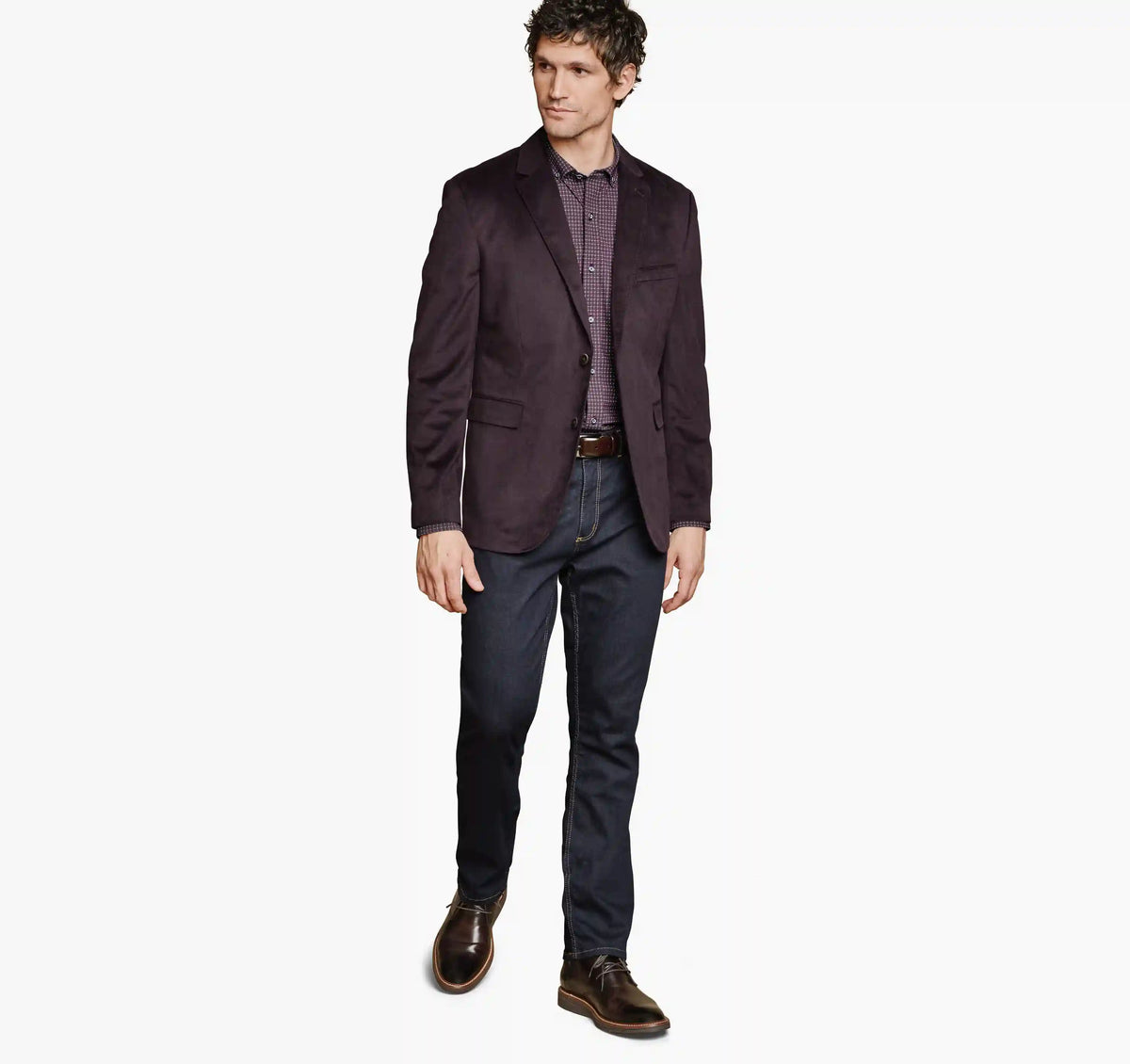 Printed Plush 175th Anniversary Blazer - Burgundy