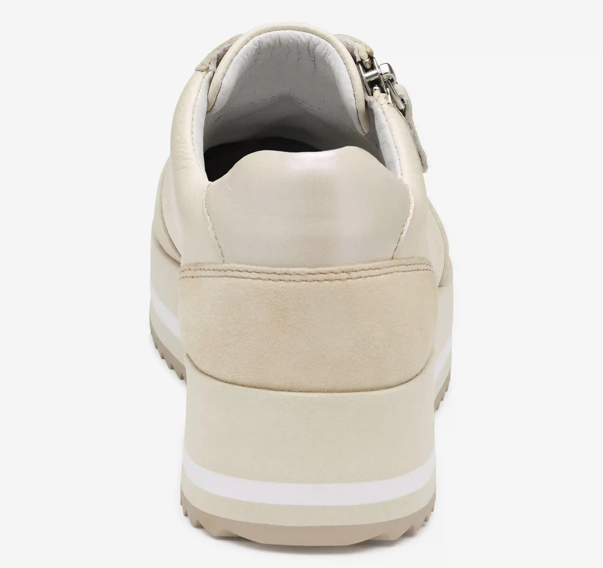 Gracie Side-Zip Lace Up - Bone Calfskin/Suede