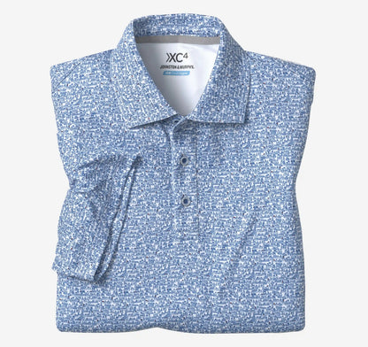 XC4® Performance Print Polos + Cool Degree® - White/Navy Boat