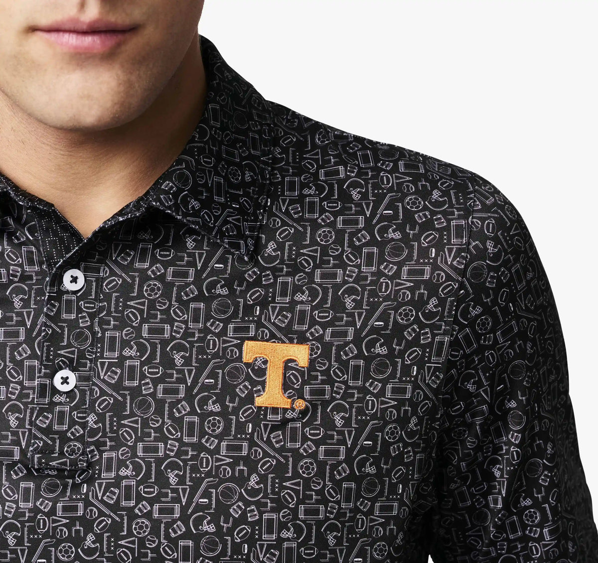 Collegiate XC+­™ Multi Sport Print Polo - University of Tennessee - Black