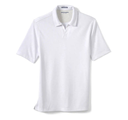 Vintage Slub V-Neck Polo - White