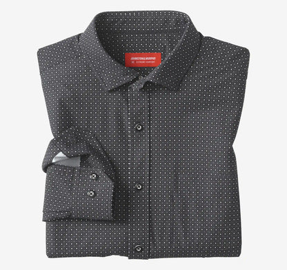 XC+™ Motion Long-Sleeve Print Knit Shirt - Black Circle Diamond Print