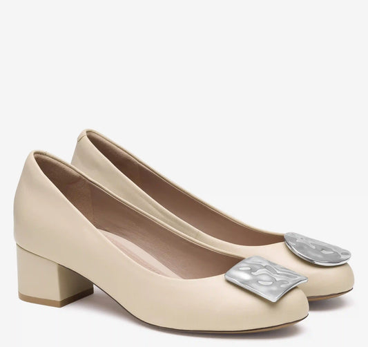 Sienna Ornamental Pump - Sand Nappa Leather
