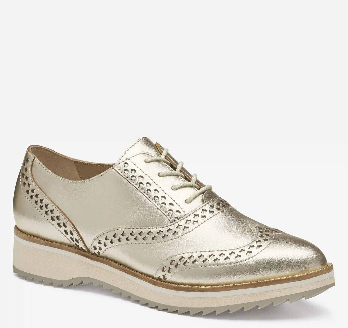 Ulyssa Wingtip - Gold Metallic Sheepskin
