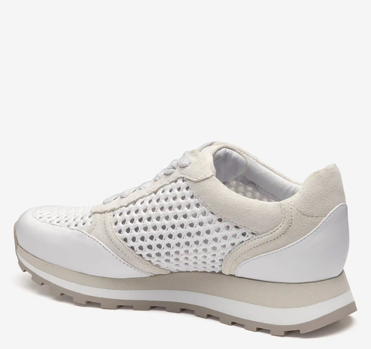 Piper Crochet Lace-Up - White Suede/Crochet