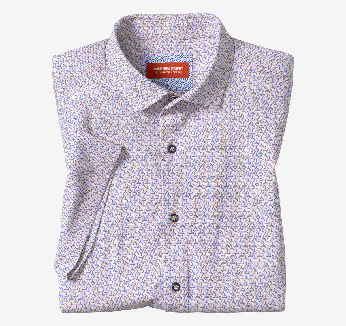 XC+™ Motion Short-Sleeve Print Knit Shirt - Apricot Martini