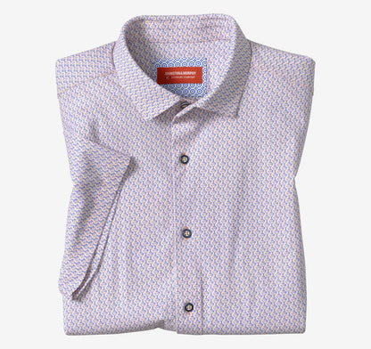 XC+™ Motion Short-Sleeve Print Knit Shirt - Apricot Martini