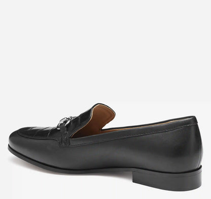 Ali Bit Loafer - Black Glove Leather/Croc-Embossed Calfskin