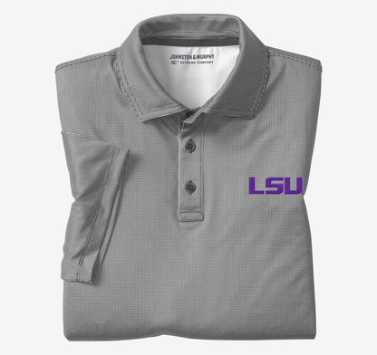 Collegiate XC+™ Gingham Polo - LSU - Black Shirt