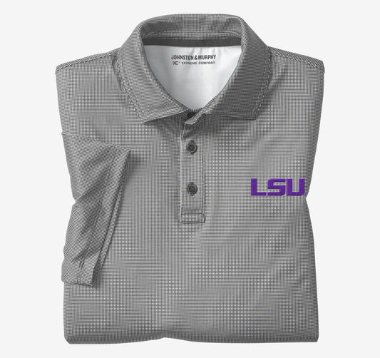 Collegiate XC+™ Gingham Polo - LSU - Black Shirt