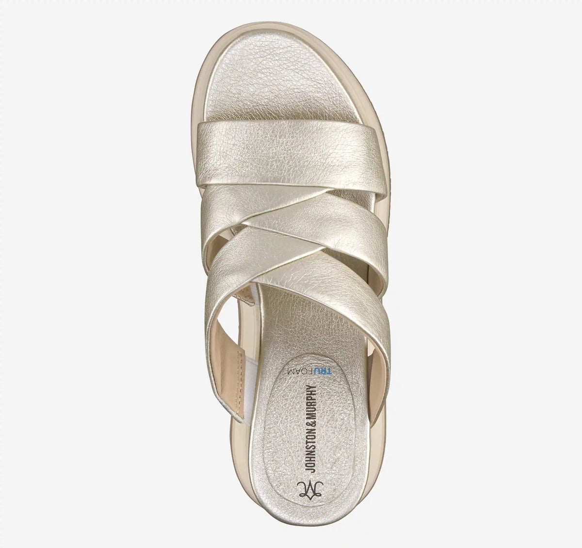 Colleen Triple-Band Slide - Platinum Metallic Italian Sheepskin