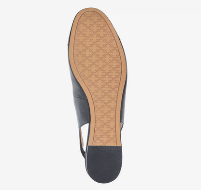 Claire Mary Jane Slingback - Black Glove Leather/Patent Leather