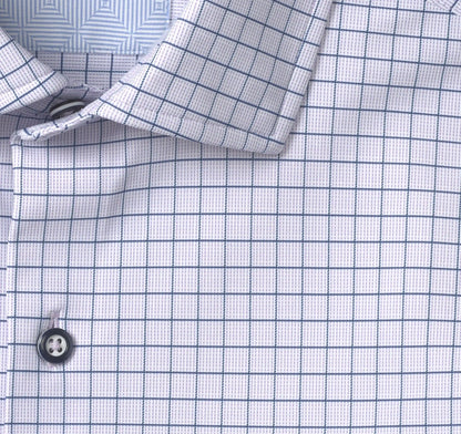 XC+™ Motion Long-Sleeve Dress Knit Shirt - Purple/Navy Dotted Windowpane
