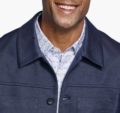 XC Flex® Pinnacle Knit Shirt Jacket - Navy Birdseye