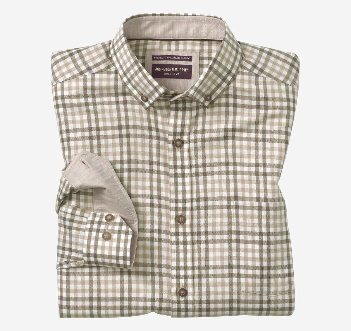 Huntley Mélange Shirt - Tan/Brown Tonal Check