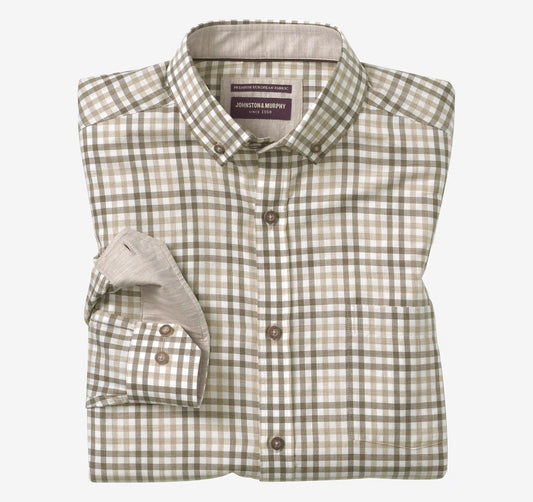 Huntley Mélange Shirt - Tan/Brown Tonal Check