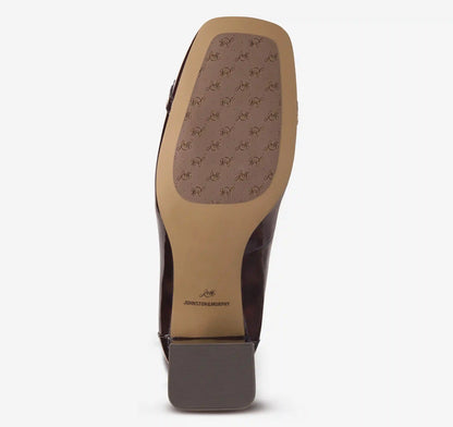 Whitney Bit Pump - Dark Brown Brushed Italian Patent Leather