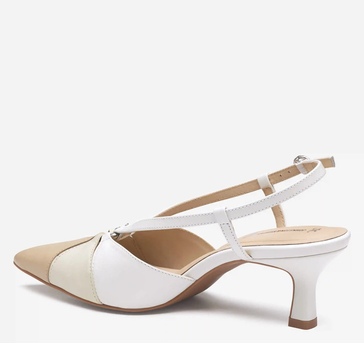 Lindsey Ring Slingback - White Mutli Glove Leather