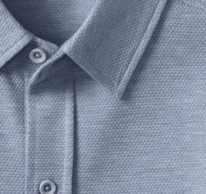 Bennett Short-Sleeve Shirt - Light Blue Honeycomb