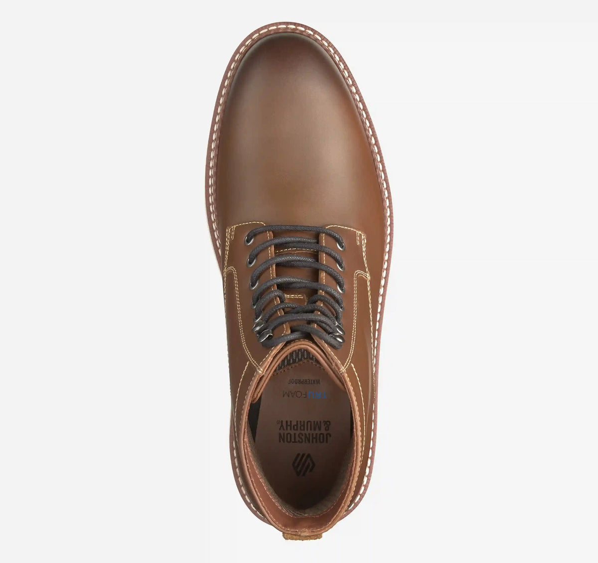 Upton Lug Plain Toe Boot - Dark Tan Waterproof Full Grain