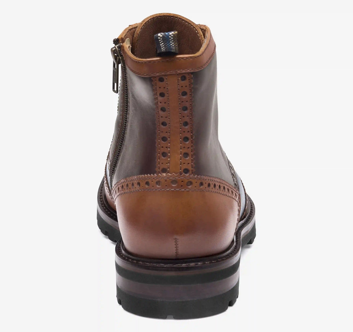 Britton Wingtip Boot - Tan/Navy/Burgundy Hand-Finished Full-Grain Leather