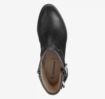 Izzie Buckle Bootie - Black Waterproof Calfskin