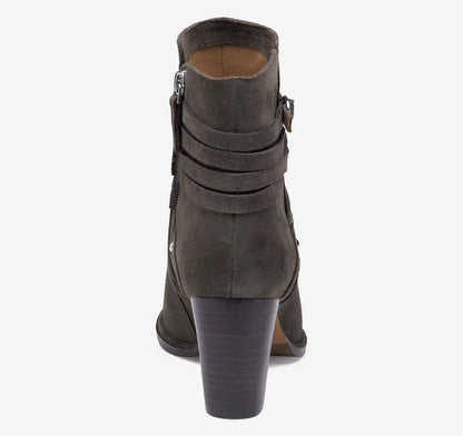 Amy Belted Bootie - Dark Gray Suede