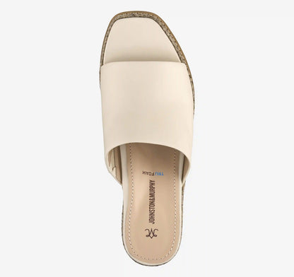 Mallory Slide Wedge - Bone Nappa Leather