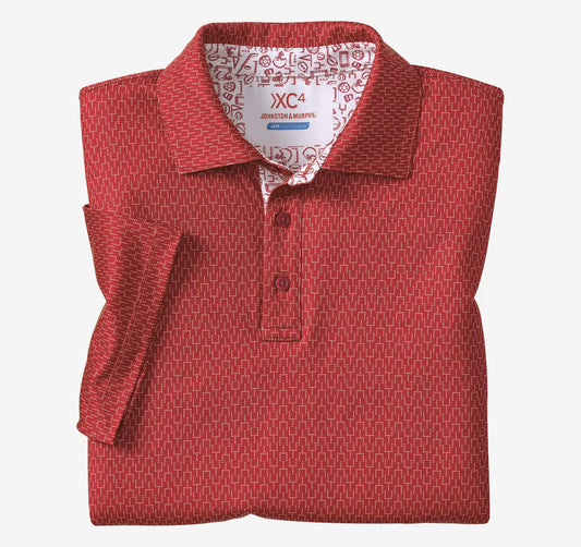 Game Day XC4® Goal Post Print Polo - Red
