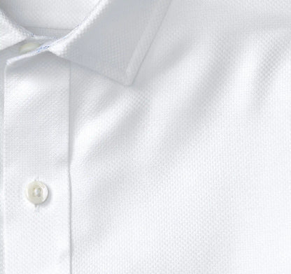 Ovation Non-Iron Dress Shirt - White Solid Birdseye