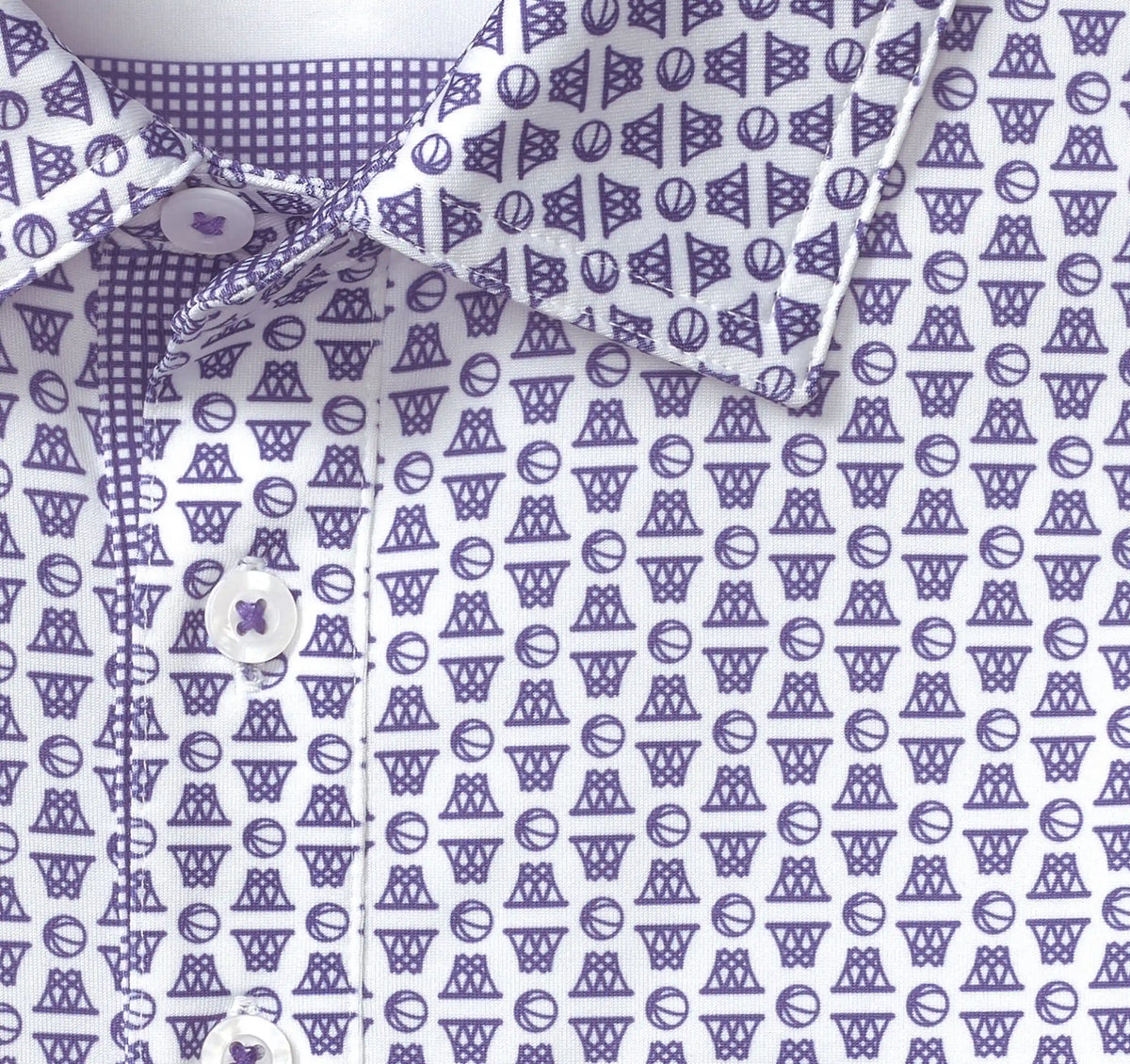 Game Day XC+™ Basketball Print Polo - Purple