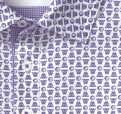 Game Day XC+™ Basketball Print Polo - Purple